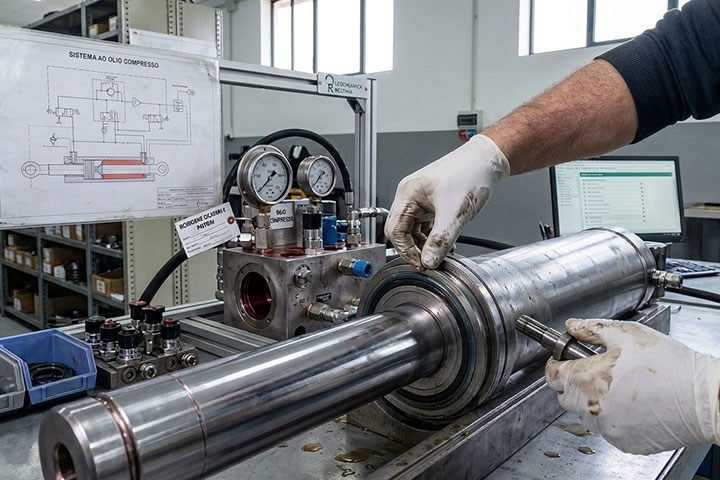 Revisione Cilindri e Pistoni Intervento di manutenzione tecnica e riparazione su cilindro idraulico